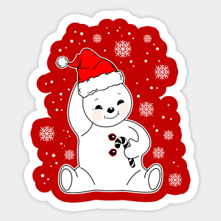 Snowman in a hat Sticker